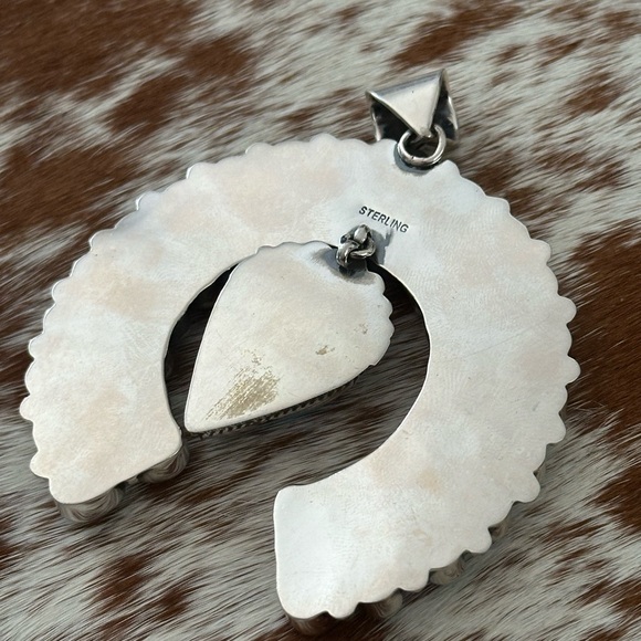 Sold ❤️ Turquoise mega naja southwestern sterling silver naja - Picture 6 of 10